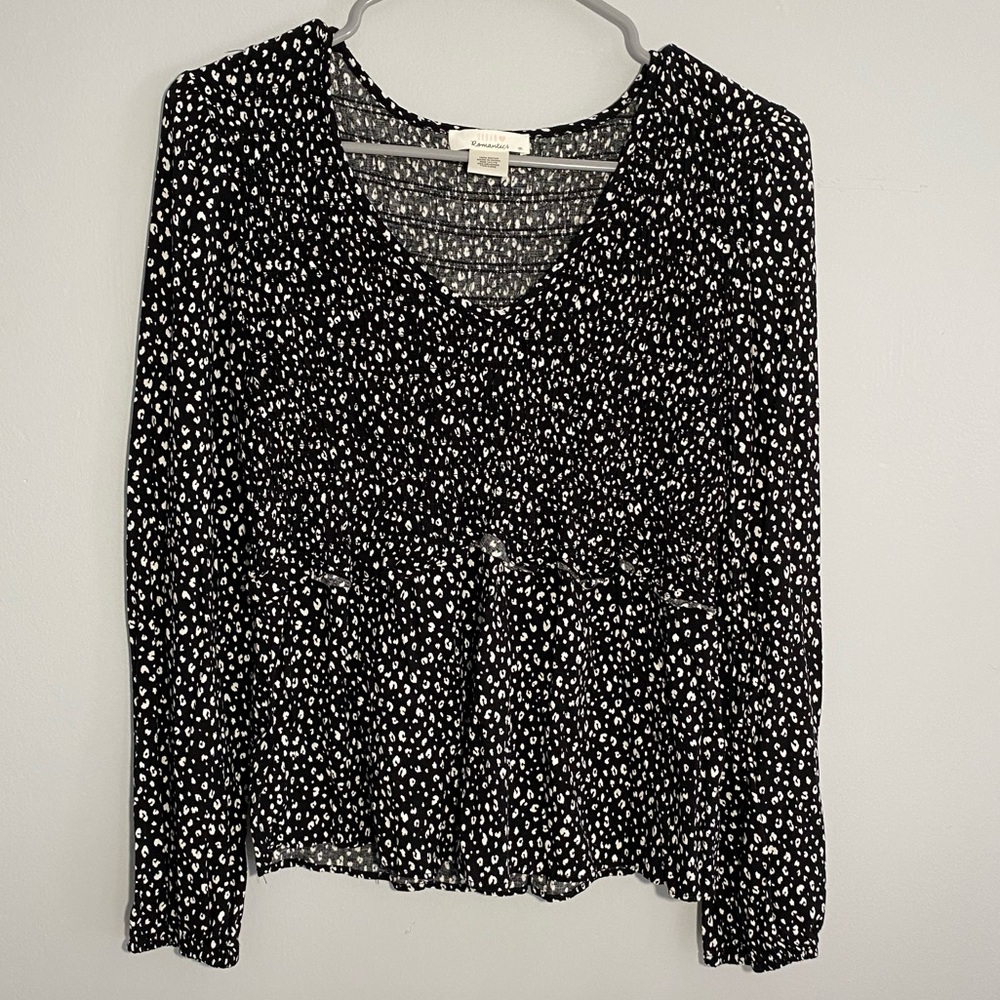 Black and White Cheetah Print Top